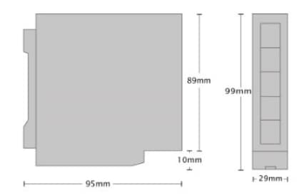 Mechanical Drawing - Brainboxes SW-715 5 Port Gigabit Ethernet Switch